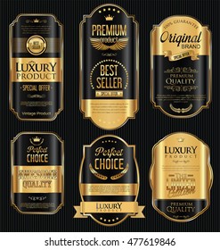 Golden sale labels retro vintage design collection