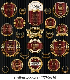 Golden sale labels retro vintage design collection