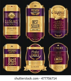 Golden sale labels retro vintage design collection