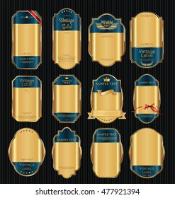 Golden sale labels retro vintage design collection