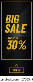 Golden sales banner for business advertising and promotion