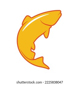 golden salmon fish icon vector design