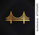 Golden San Francisco Bridge vector logo image