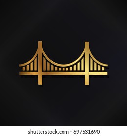 Golden San Francisco Bridge vector logo image
