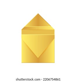 Golden Santa Claus origami toy made of gold foil.