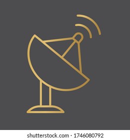 golden satellite communication icon- vector illustration