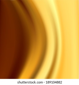 Golden satin, silk, waves. Vector illustration