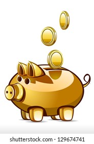 golden saving pig