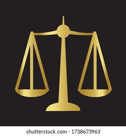golden scale vector design. sign of justice law. martial court