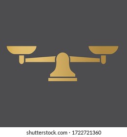 golden scale weight icon - vector illustration