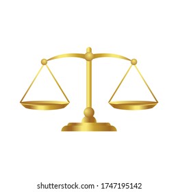 Golden Scales of Justice Illustration Template Vector