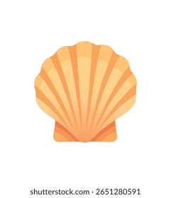 Ilustração de concha de vieira dourada, concha