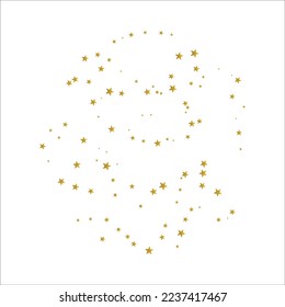 Golden scattered stars on sky spread icon flat design vector illustration on white background.