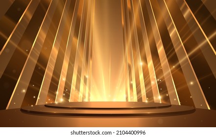 Golden scene with light rays effect - Shutterstock ID 2104400996
