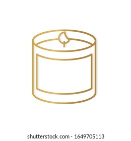 golden scented candle icon- vector illustration