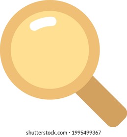 Golden science magnifier, illustration, on a white background.