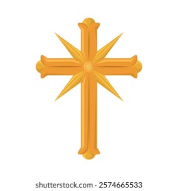 golden scientology cross isolated design