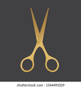 golden scissors icon- vector illustration