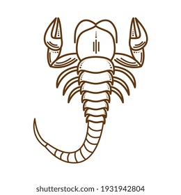 golden scorpio astrology symbol icon