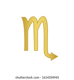 Golden Scorpion vector icon. Zodiac Sign. Scorpion Constellation. 