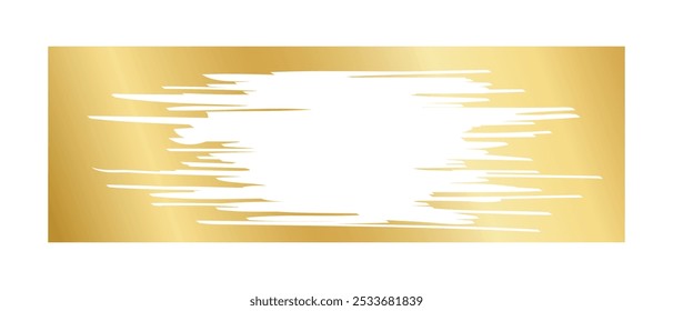 Superficie dorada de la tarjeta del rasguño con la textura raspada. Tarjeta de rascar metálica, ganador de la lotería, premio del dinero o Plantilla de Cupón de la venta aislada en el fondo blanco. Vector ilustración realista.