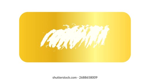 Goldene Kratzkartenoberfläche mit geschabter Textur. Glänzende metallische Rubbelkarte, Lotto-Gewinner, Geldgewinn oder Verkauf Gutschein Vorlage einzeln auf weißem Hintergrund. Vektormodern