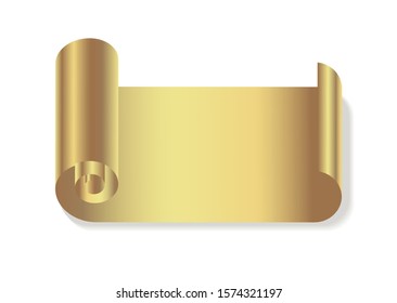 golden scroll isolated on white