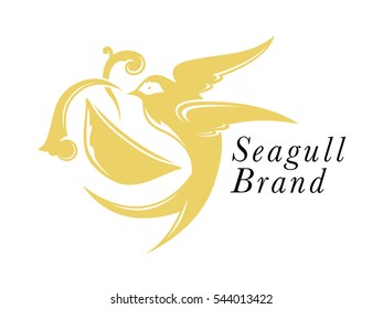 Golden seagull logo