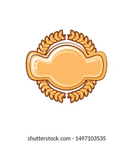 golden seal with leafs crown