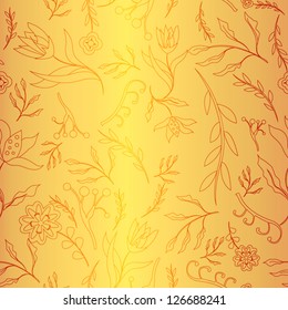 golden seamless flower pattern
