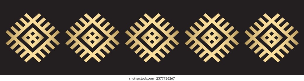 golden seamless geometric pattern Aztec ethnic tribe.