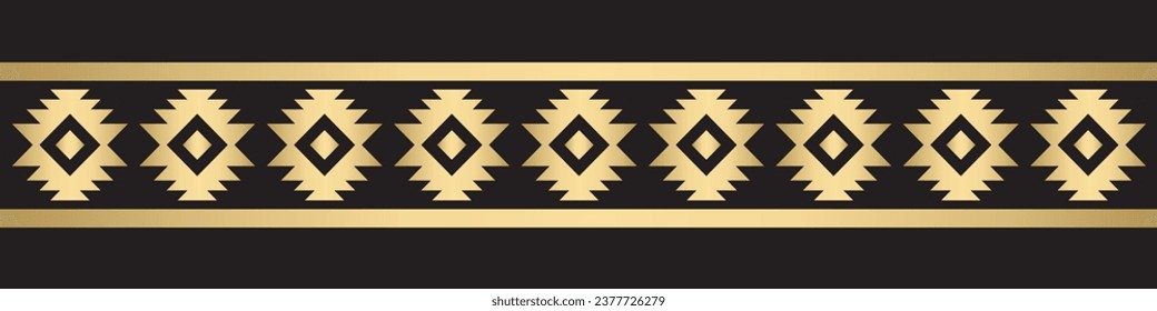 golden seamless geometric pattern Aztec ethnic tribe.