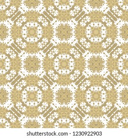 Golden seamless ornamental pattern