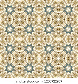 Golden seamless ornamental pattern