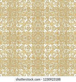 Golden seamless ornamental pattern