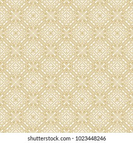 Golden seamless ornamental vector pattern