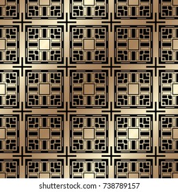 Golden seamless pattern in art deco style. Template for design. Vector illustration eps10