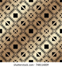 Golden seamless pattern in art deco style. Template for design. Vector illustration eps10