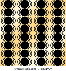 Golden seamless pattern in art deco style. Template for design. Vector illustration eps10