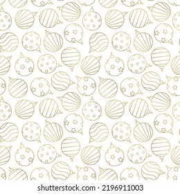 golden seamless pattern with christmas balls, great for wrapping, textile, wallpaper, greeting card- vector illustration