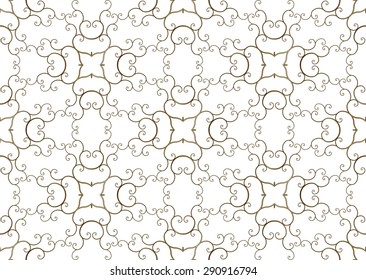 Golden seamless  pattern with curls