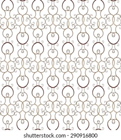 Golden seamless  pattern with curls