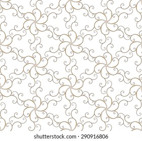 Golden seamless  pattern with curls