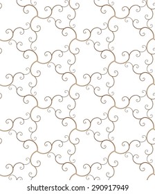 Golden seamless  pattern with curls

