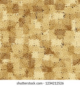 Golden seamless pattern with curly lines.