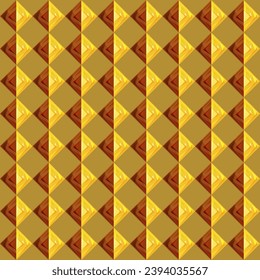 Golden seamless pattern of golden diamond shape metal. Suitable for armor texture and luxurious background.