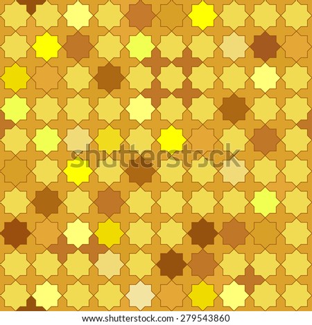 Golden seamless pattern. Geometric abstract background. Islamic art. Stock photo © 