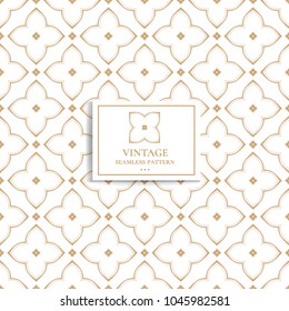 Golden seamless pattern. Geometric. Ornament, Traditional, Ethnic, Arabic, Turkish, Indian motifs. Great for fabric and textile, wallpaper, packaging or any desired idea. 