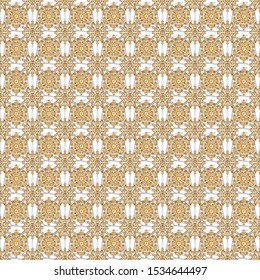 And golden seamless pattern. Geometric repeating vector ornament with golden elements. Seamless abstract modern pattern on a backdrop.