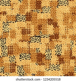 Golden seamless pattern having rows of small five-pointed stars.